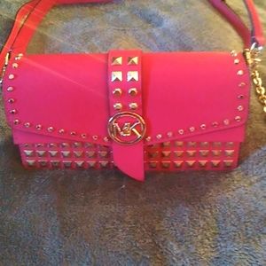 Michael Kors hot pink clutch